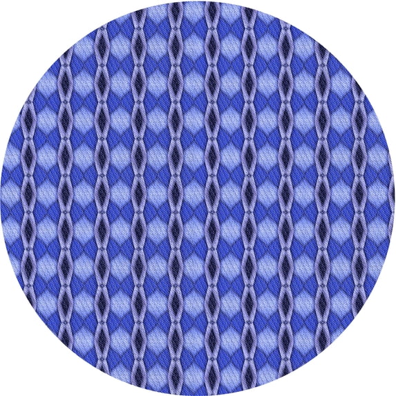 Ahgly Company Indoor Round Patterned Sky Blue Dress Blue Area Rugs, 6' Round