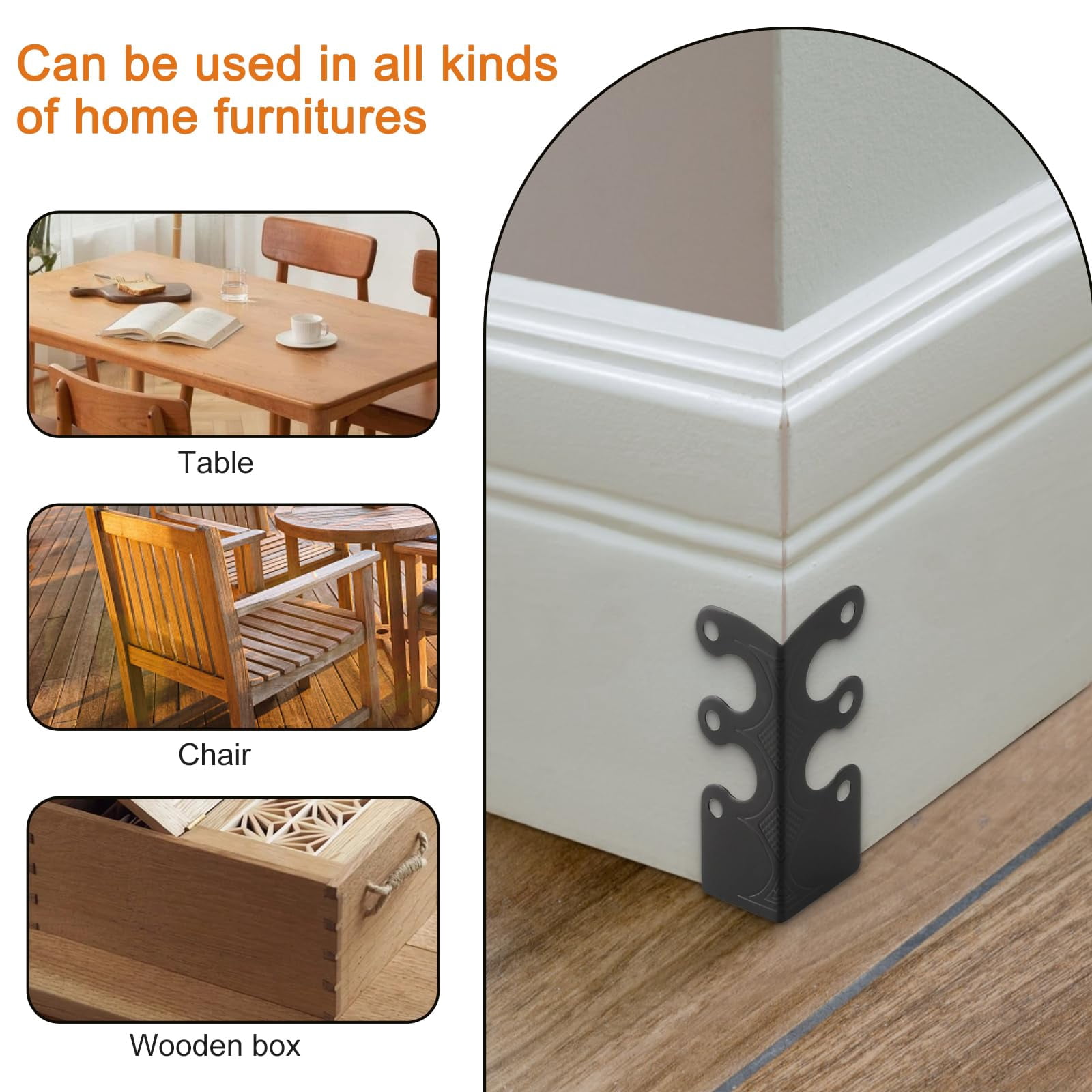 5/10/15/20pcs YUSUIYI Baseboard Metal Corner Protectors,Brass Skirting Board Protection,Antique Bronze Furniture Edge Protector for Furniture,Cabinets & Boxes