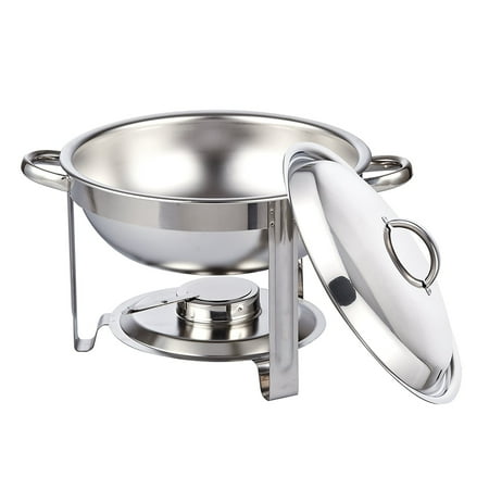 Cook N Home 5 Quart Round Chafing Dish Chafer with Lid, Stainless Steel
