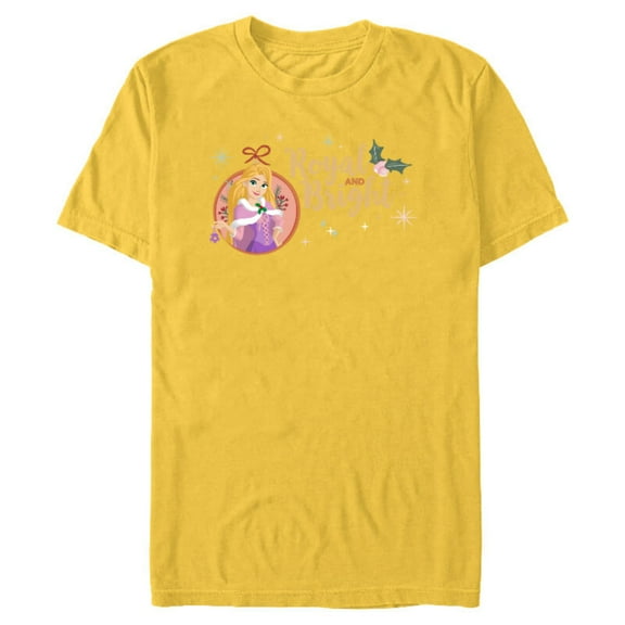Disney Princess Rapunzel Royal and Bright Holiday Standard - Short Sleeve Blended T-Shirt for Adults – Customized-Yellow
