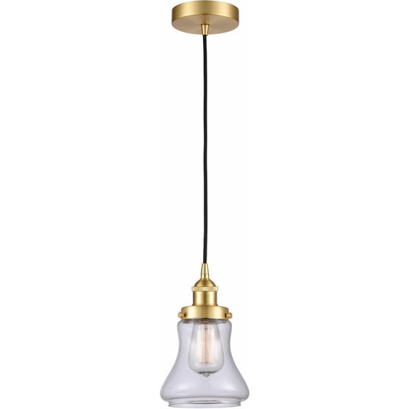 616-1PH-SG-G192 Innovations Lighting Bellmont - 1 Light Mini Pendant In Industrial Style-10 Inches Tall and 6.25 Inches Wide-Satin Gold Finish-Clear