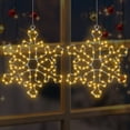 thumbnail image 2 of 12in 72 LED Christmas Snowflake Window Lights Decorations,8 Lighting Modes Cool White Snowflake Lights with Remote Control Timer,USB Powered Christmas Silhouette Window Lights for Home Xmas Decor, 2 of 8