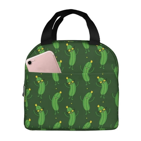 Insulated Lunch Bag for Women Men - Cucumber Pattern cute Leakproof Cooler Lunch Box for Women Men  Lunch Tote Bags for Work School Picnic Travel