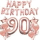 thumbnail image 1 of Kit de globos de cumpleaños en oro rosa de los 90 años, 13 unidades con globo de aluminio, 1 of 1