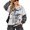 Grey, variant on Womens Layered T Shirt Gothic Cross Graphic Crew Neck Long Sleeve Tee Oversized Drop Shoulder Ribbed Cuffs Streetwear Top