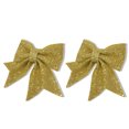 thumbnail image 4 of Bearachild 2 piezas Feliz Navidad Bowknot adornos brillante lentejuelas decoración Festival vacaciones suministros gabinete dorado Type2 NO2, 4 of 6