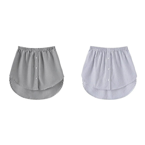(2-Pack) Rinsvye Women's Mini Underskirt Lower Wrap Skirt Sweep Shirt Extension Glitter Skirt with Buttons Shirt athletic Skirt Extension Layering Top Bottom