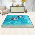 thumbnail image 2 of SKYSONIC 36x24in Summer Dolphin Starfish Area Rug, Underwater Beach Non-Slip Floor Carpet for Indoor Living Dining Room Bedroom, 2 of 7