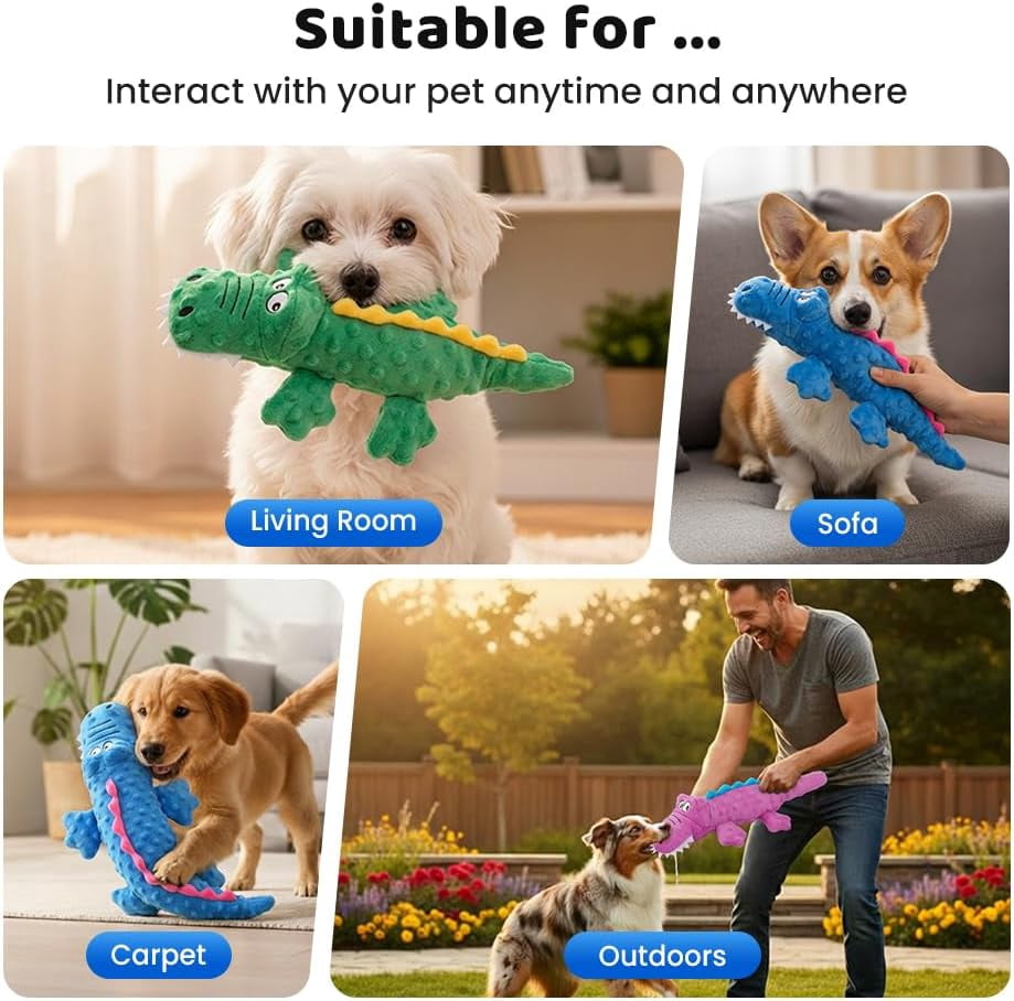 Indestructible Dog Toys for Aggressive Chewers, 2026 New Squeaky Dog Toys for Aggressive Chewers Dogs, Puppy, Interactive Squeaky Durable Teething Toys for Small Medium Large Pets (Green)
