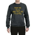 thumbnail image 3 of Wild Bobby, Gold Feed Me Tacos And Tell Me I'm Pretty Cinco de Drinco Cinco De Mayo Unisex Crewneck Sweatshirt, Heather Black, 3X-Large, 3 of 5