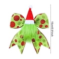 thumbnail image 5 of Sylvtty 12 Pcs Red Green Dot Christmas Bow Rustic Burlap Bow with Green Furry Hair And Santa Hat for Xmas DIY Crafts Party Decoration, 5 of 7