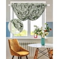thumbnail image 3 of Waterfall Valances for Windows, Green Tropical Leaves Kitchen Sheer Valance Curtains, Summer Palm Trees Botanical Rod Pocket Elegant Swag Valances for Living Room Bedroom, 47.2"x38.5", 1 Panel, 3 of 8