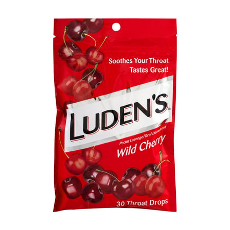 Luden's Wild Cherry Throat Drops, Deliciously Soothing, 30 Drops, 1