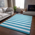 thumbnail image 6 of Addison Rugs Mayfield Washable Transitional Stripes Teal Rectangle Rug, 8' x 10', 6 of 6