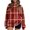 Watermelon Red, variant on Women's Fleece Hoodie with Long Sleeve Round Neck, Casual Comfortable Loose-Fit Lightweight, Christmas Plaid Print for Vintage Sportswear,Army Green,L