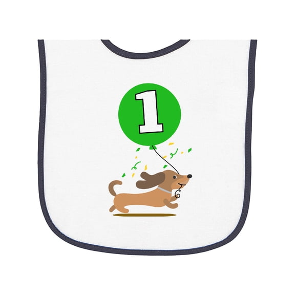 Inktastic 1st Birthday Puppy 1 Year Old Boy Baby Terry Cloth Bib