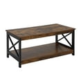 thumbnail image 2 of Convenience Concepts Oxford Coffee Table with Shelf, Barnwood/Black, 2 of 5