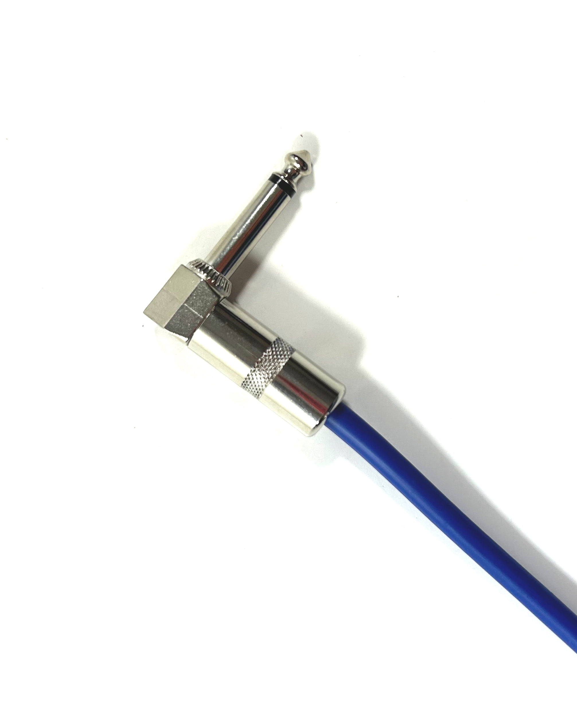 Perfektion Guitar Cable Instrument Coiled Heavy Duty Blue 20ft Right Angle End
