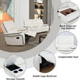 thumbnail image 3 of Manual Leather Recliner Chair Reclining Sofa Chair with Storage Console & Cup Holder for Living Room, White, 3 of 6