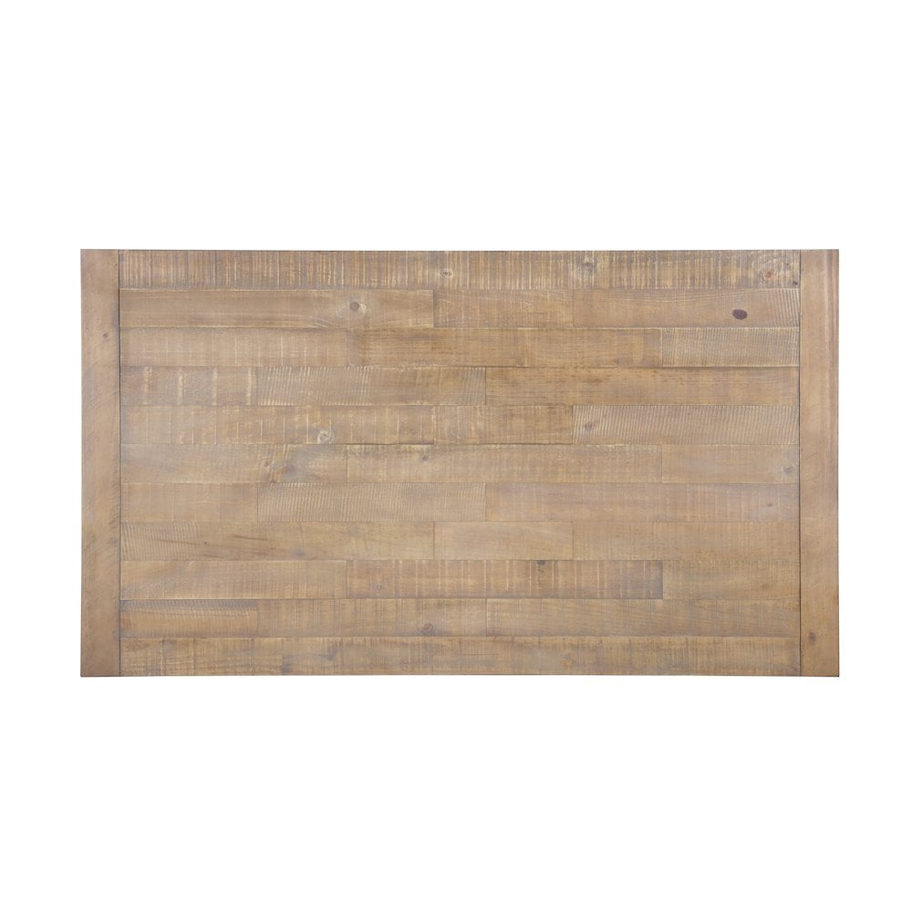 Prato Antique White and Distressed Oak Two-tone Finish Wood Dining Table