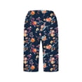 thumbnail image 3 of Dvprdro Womens Cotton Shorts Floral Side Slit Detail Elastic Waist with Pockets Summer Shorts, 3 of 5