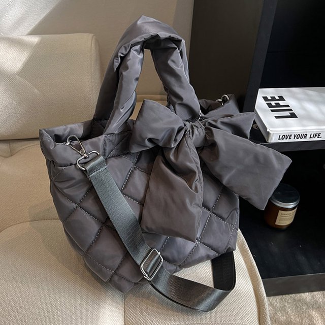 Bolso bandolera informal para mujer con Bolso acolchado con lazo Bolso de viaje diario para mujer