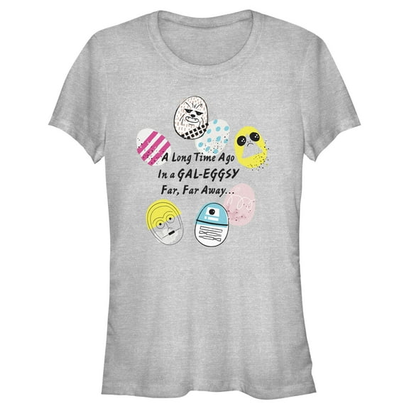 Junior's Star Wars Easter In a Gal-eggsy Far, Far Away Graphic Tee Athletic Heather Large