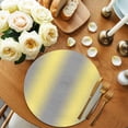 thumbnail image 2 of Yellow Grey Stripes Round 13 Inch Placemats Set of 8, Modern Minimalist Solid Gradient HeatResistant Non Slip Place Mats for Dining Table, Wipeable Braided Kitchen Table Mats for Housewarming, 2 of 9