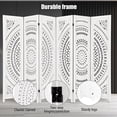 thumbnail image 3 of 63"x67" Carved Wood  Foldable Partition,4 Panel Room Divider Screen for Home Office & Bedroom Privacy, 3 of 5