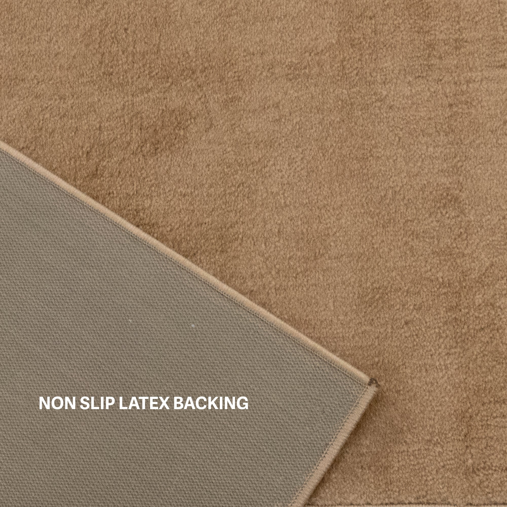 Custom Size Anti-Slip Machine Washable Soft Pile Beige Carpet Runner Rugs ( 5' x 26")