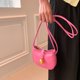 thumbnail image 5 of Bolso de moda adecuado para viajes diarios y citas, pequeño bolso cuadrado de cuero artificial para mujer rosa, 5 of 5