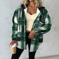 thumbnail image 5 of Timegard Button down Shirts for Women Fall Winter Fleece Hoodies Tops Plaid Casual Comfy Jackets Fashion, 5 of 6