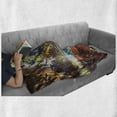 thumbnail image 6 of Fantasy Soft Flannel Fleece Blanket, Refreshing Nature Painting Serene Pond Illusionary Perspective Swamp Environmental, Cozy Plush for Indoor and Outdoor Use, 70" x 90", Multicolor, by Ambesonne, 6 of 6