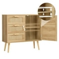 thumbnail image 5 of FANGSUM Natural Rattan Storage Cabinet with Door and 3 Drawers, Natural, 5 of 8