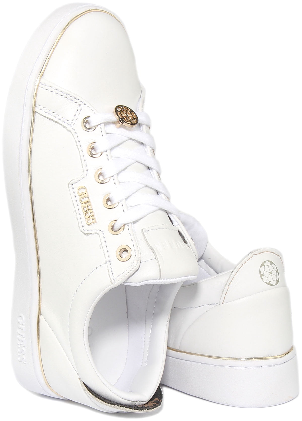 Guess Betea Women's Sneakers, Low Top, Lace Up, Leather, White