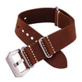 thumbnail image 4 of 20mm Dark Brown Crazy Horse Leather Strap Silver Buckle Leather Watch Band With Double Sides Leather Watch Strap, 4 of 6