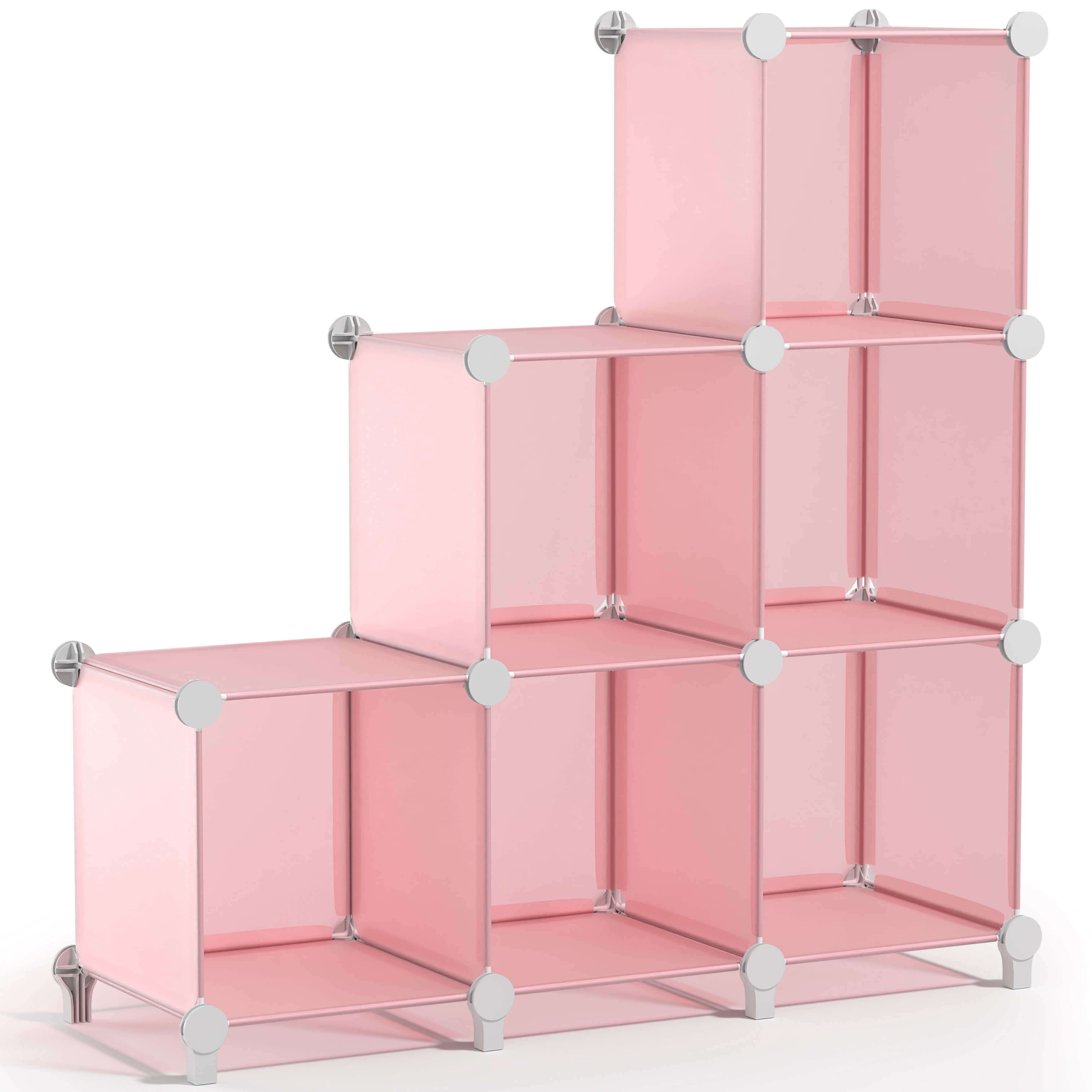 Sorbus 4-Cube Storage Organizer, Waterproof Cubby Shelf for Closet & Bedroom, Pink