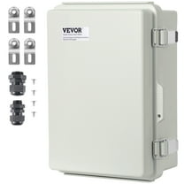 VEVOR Outdoor Electrical Junction Box, 16.93 x 12.99 x 7.09 in, ABS Plastic Electrical Enclosure Box with Hinged Cover Stainless Steel Latch, IP67 Dustproof Waterproof