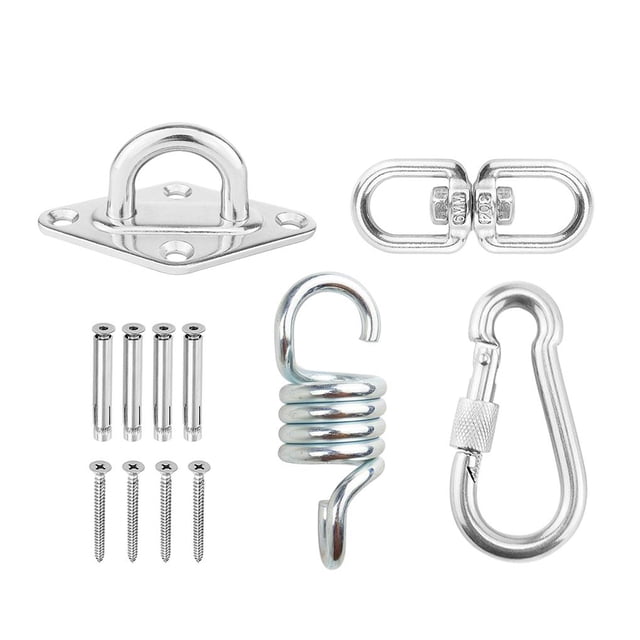 Matsuzay Gancho de resorte colgante para hamaca de servicio pesado de capacidad + Kit de tornillos a juego Silla columpio de montaje de bajo ruido Acero Almacenamiento y organización del hogar Matsuzay HA022690-00