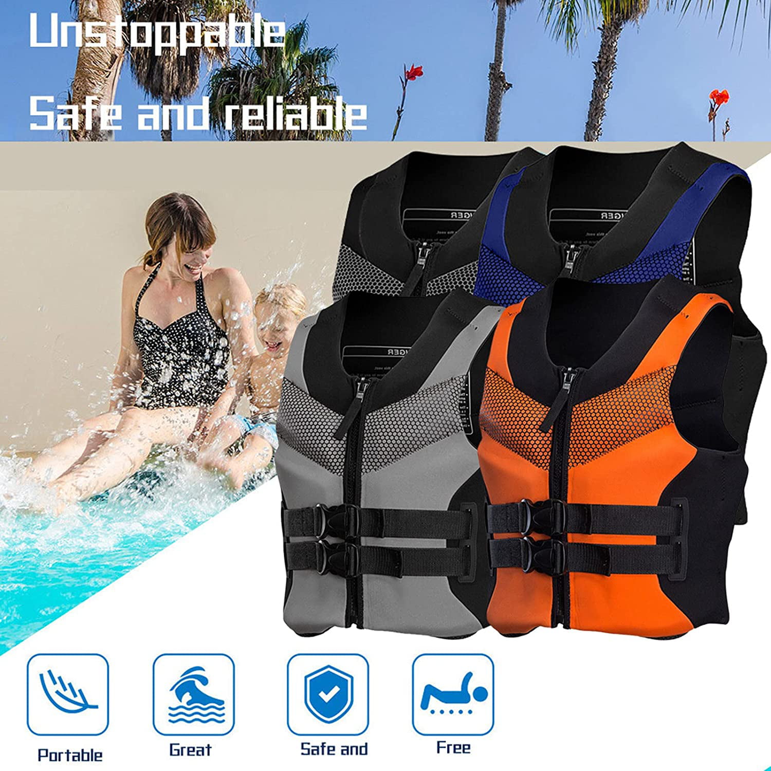 L-XXXL Plus Size Ultra-Thin Big Buoyancy Adult Life Vest Jacke Personal Aid Jacket for Women Men Buoyancy Vest Life Jackets for Adults Life Jackets for Adults 