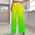 thumbnail image 2 of Yellow Green Gradient Pajama Pants Breathable with Pockets Pajamas For Lady Vintage Sleeping Pants Bedroom Homewear, 2 of 6