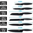 thumbnail image 2 of Juego de 6 cuchillos Lutema con su Estuche Hechos de Acero Inoxidable con Recubrimiento Antiadherente para su Cocina Hechos de Material de alta Calidad y Diferentes Estilos…(Negros) Lutema KNFBLK12, 2 of 6