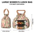 thumbnail image 5 of Pioneer Flower Floral Print Pattern Drawstring Lunch Bag Women - Drawstring Lunch Bag Insulated for Work Office - Stain-Resistant Large Lunchbags for Women with Multi-Pockets, 5 of 6