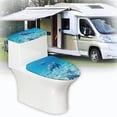 thumbnail image 6 of HELLHERO Sea ​​Turtle Toilet Top Cover Set Stretch Toilet Covers Set & 2 Piece Set for Modern Bathrooms Easy Care Elastic Edge, 6 of 8