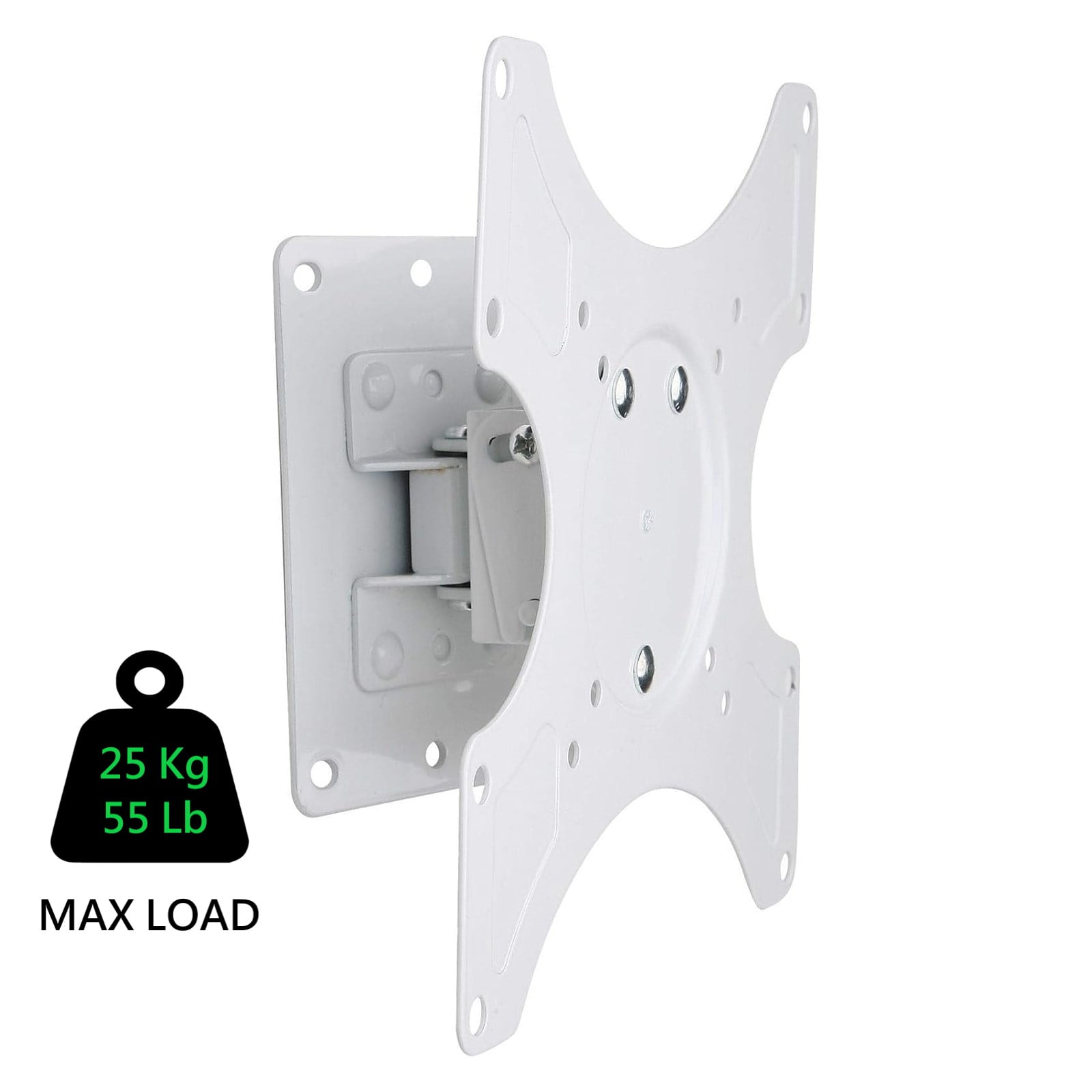 Techly Tilt & Swivel TV Wall Mount for 19" to 37" LCD/LED TVs VESA up to 200x200 mm, Holds up to 25 kg, White