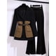 thumbnail image 1 of Chaqueta de retales decorativa con cinturón para mujer, chaqueta informal de expansión llorando, pantalones elegantes de dos piezas, traje, trajes de oficina, primavera 2023, 1 of 2