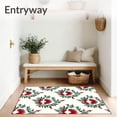 thumbnail image 3 of ODIKA 8'x10' Machine Washable Non-Slip Area Rug, Joyful Winter Wreath with Ribbon Bow Motifs High Traffic Rug, Green, 742257, 3 of 7