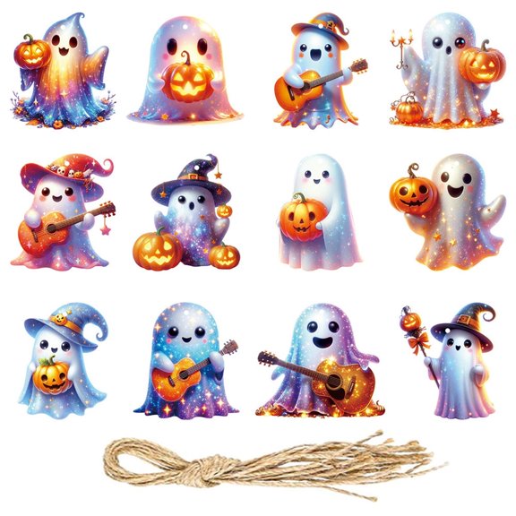 XIANXIAN Halloween Ghost Ornaments - Halloween Ornaments for Tree Decorations - Halloween Mini Ghost Hanging Decoration for Outdoor indoor Home Yard Lawn Party Décor Halloween Decoration Car Pendants
