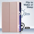 thumbnail image 5 of JETech Case for Samsung Galaxy Tab S9 Plus 12.4-Inch, Translucent Back Tri-Fold Stand Protective Tablet Cover, Support S Pen Charging, Auto Wake/Sleep (Rose Gold), 5 of 7