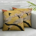 thumbnail image 3 of Shiartex Throw Pillow Cover Japanese Beautiful Kimono of Illustrations Japan Asia Crane Decorative Pillow Case Home Decor Square Pillowcase White, 3 of 5